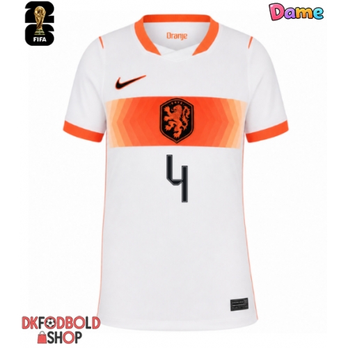 Holland Virgil van Dijk #4 Udebanetrøje Dame VM 2026 Kort ærmer
